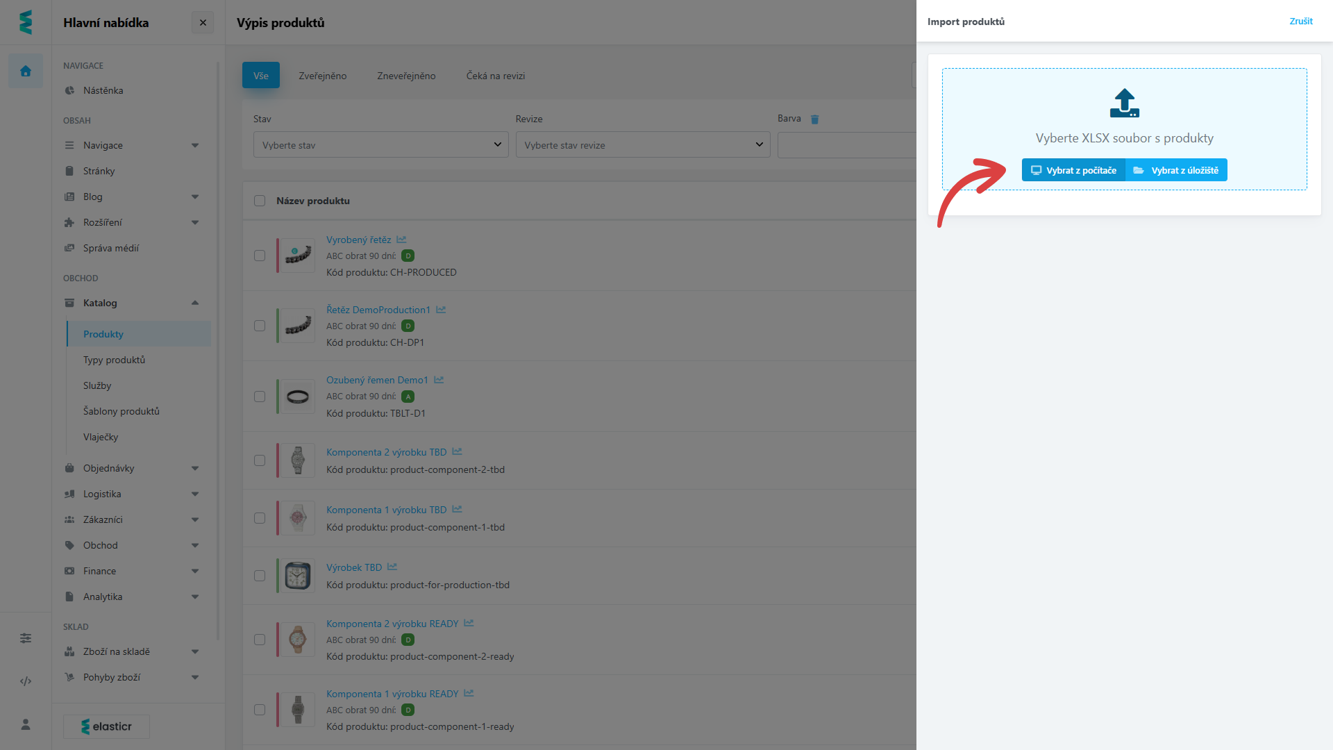 3. Vložte soubor z vašeho PC