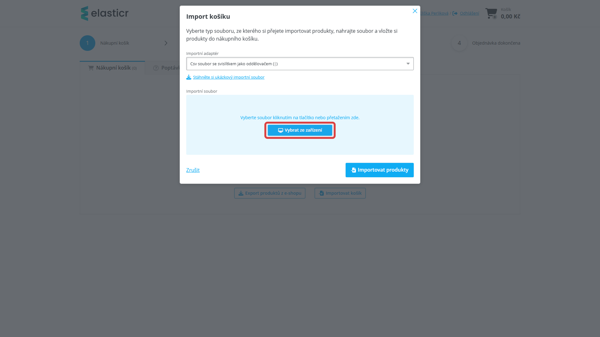 4. Zákazník vybere soubor u sebe v počítači