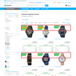 Frontend e-shopu s vlaječkou slevového kódu/limitované edice u vybraných hodinek.