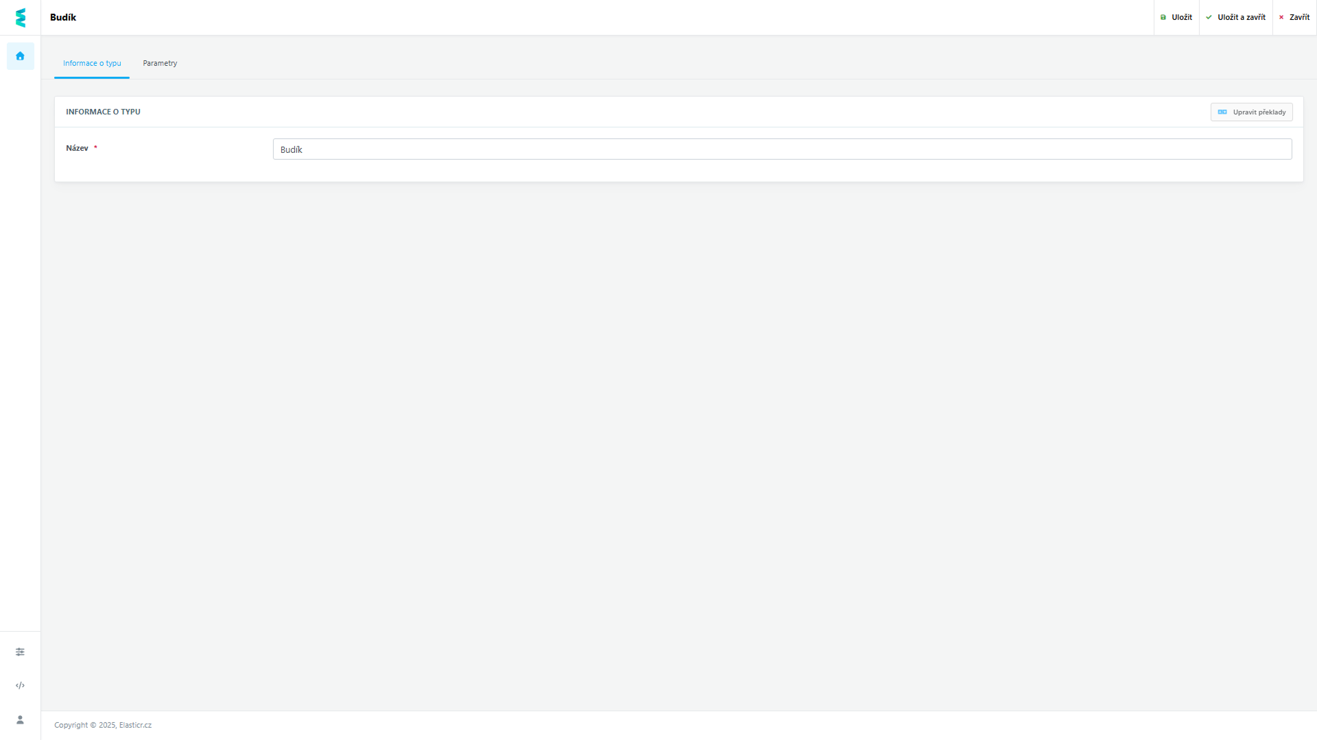 Příklad konkrétního typu produktu Budík.