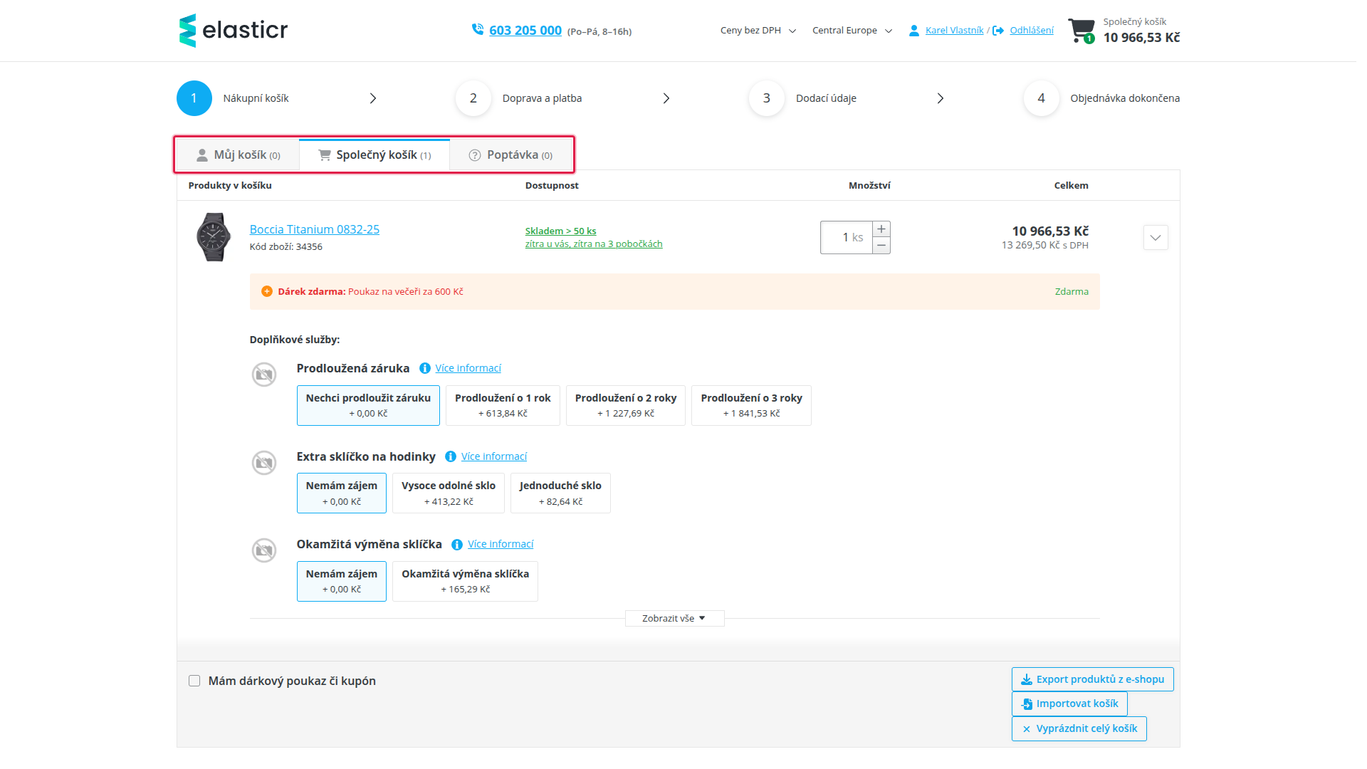 5. B2B účet organizace
