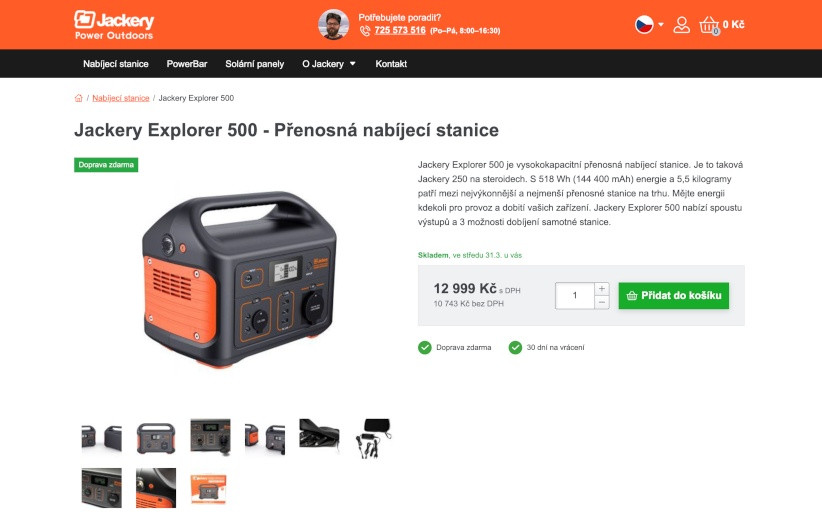 Zastoupení značky Jackery pro ČR a SR